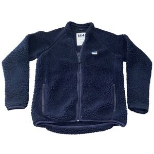Helly Hansen Navy Blue Sherpa Fleece‎ Full Zip Jacket Women Size XS Outdoor
